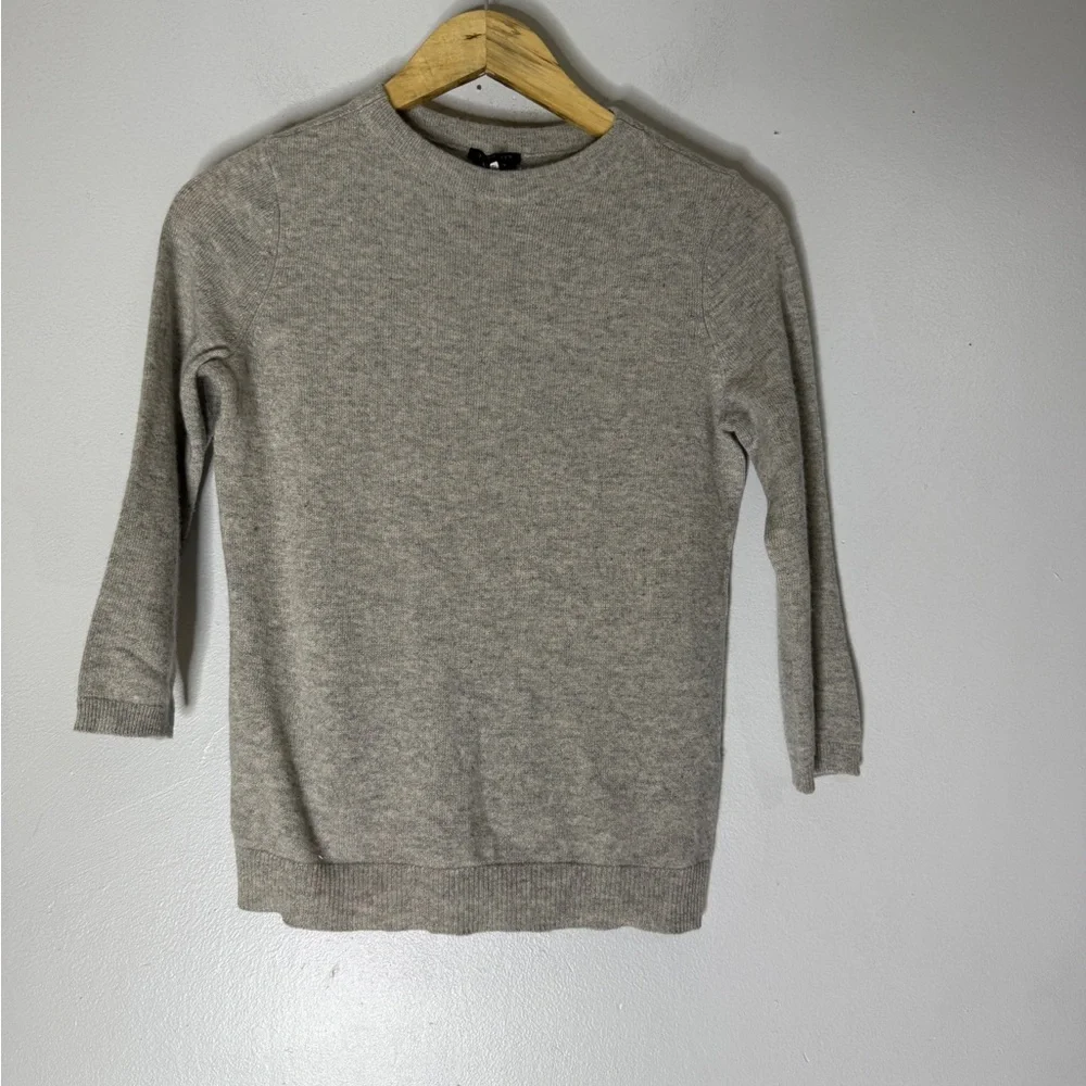 Talbots Gray Cashmere 3.4 Sleeve Sweater‎ Size P Small